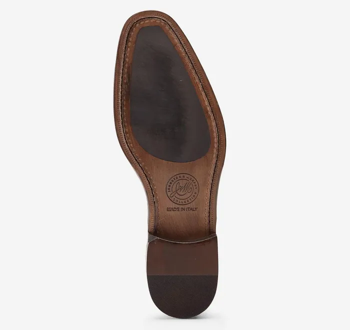 JohnstonandMurphy Dress Shoes Ellsworth Plain Toe Medallion Brown Italian Calfskin 8211 Men