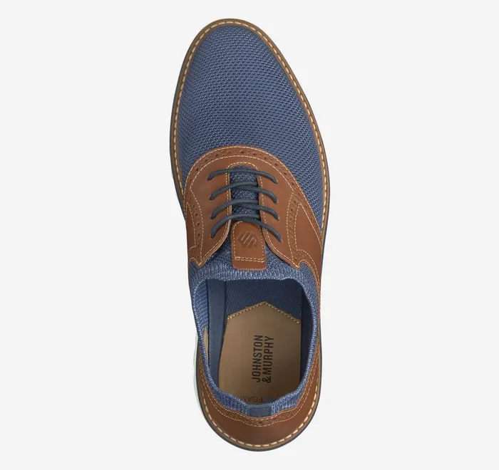 JohnstonandMurphy LaceUps Braydon Knit Saddle Navy Knittan Full Grain 8211 Men JohnstonandMurphy LaceUps Braydon Knit Saddle Navy Knittan Full Grain 8211 Men