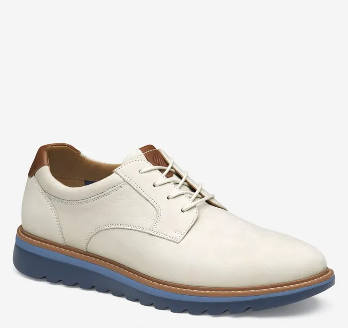 JohnstonandMurphy LaceUps Braydon Plain Toe Offwhite Nubuck 8211 Men