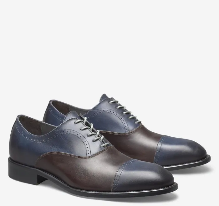 JohnstonandMurphy LaceUps Ellsworth Cap Toe Navybrown Italian Calfskin 8211 Men