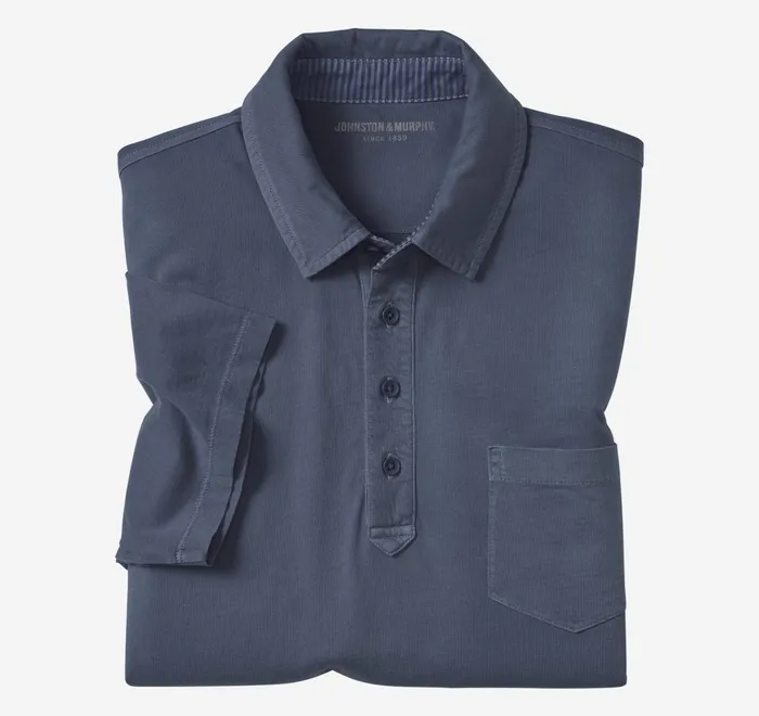 JohnstonandMurphy Polos and Tees Garment Dyed Polo Navy 8211 Men