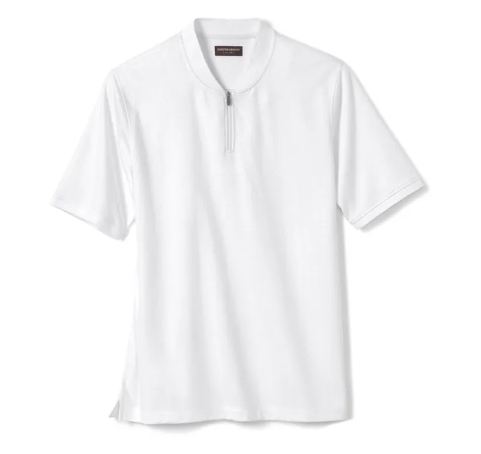 JohnstonandMurphy Polos and Tees Jacquard Zip Polo White 8211 Men JohnstonandMurphy Polos and Tees Jacquard Zip Polo White 8211 Men
