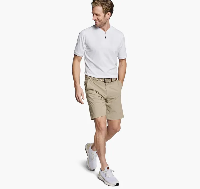 JohnstonandMurphy Polos and Tees Jacquard Zip Polo White 8211 Men JohnstonandMurphy Polos and Tees Jacquard Zip Polo White 8211 Men