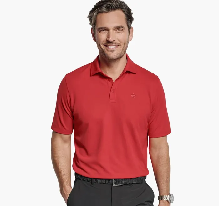 JohnstonandMurphy Polos and Tees Xc4 Performance Solid Polo Cool Degree Red 8211 Men