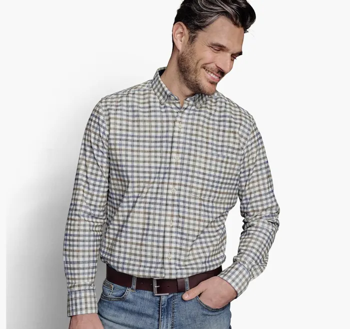 JohnstonandMurphy Shirts Corduroy Shirt Ivory Plaid 8211 Men JohnstonandMurphy Shirts Corduroy Shirt Ivory Plaid 8211 Men
