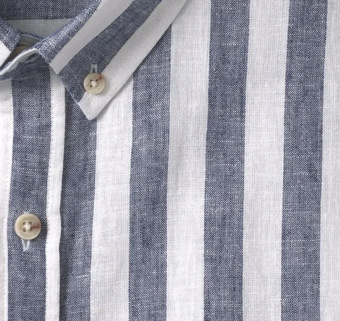JohnstonandMurphy ShortSleeve Shirts Stripe LinenBlend Shirt Navy Stripe 8211 Men JohnstonandMurphy ShortSleeve Shirts Stripe LinenBlend Shirt Navy Stripe 8211 Men