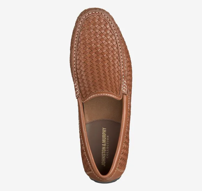 JohnstonandMurphy SlipOns and Loafers Baldwin Driver Woven SlipOn Loafer Tan Sheepskin 8211 Men