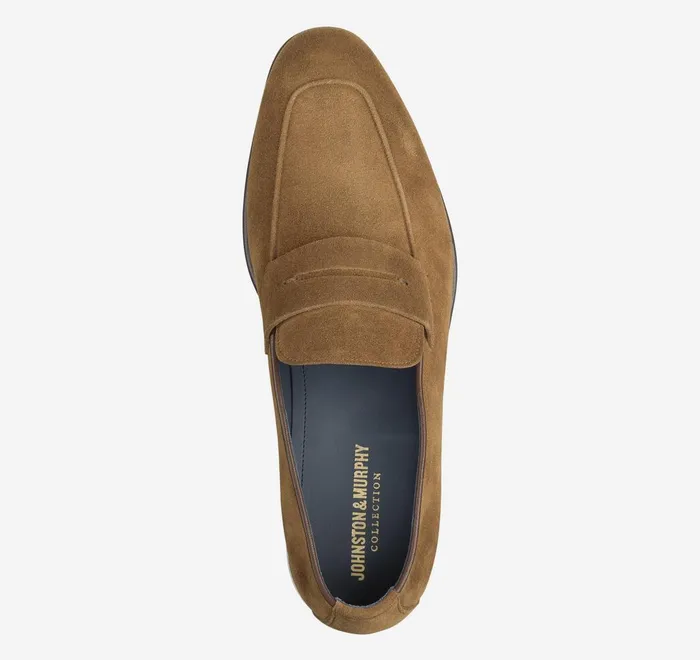 JohnstonandMurphy SlipOns and Loafers Taylor Penny Loafer Snuff Italian Suede 8211 Men JohnstonandMurphy SlipOns and Loafers Taylor Penny Loafer Snuff Italian Suede 8211 Men
