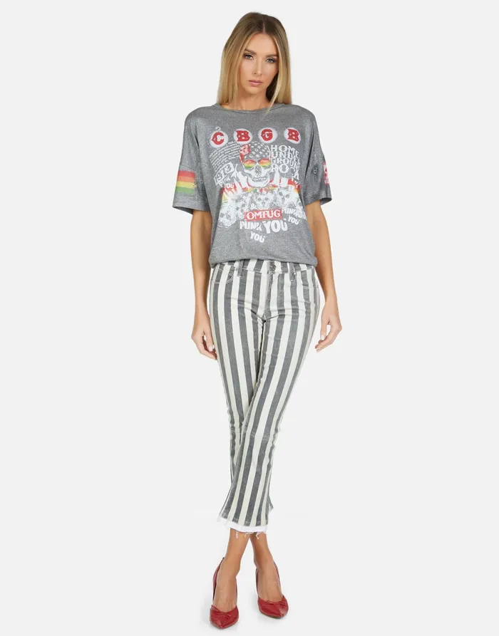 Jolene CBGB 1973 Heather Grey Women039s Lauren Moshi Short Sleeve