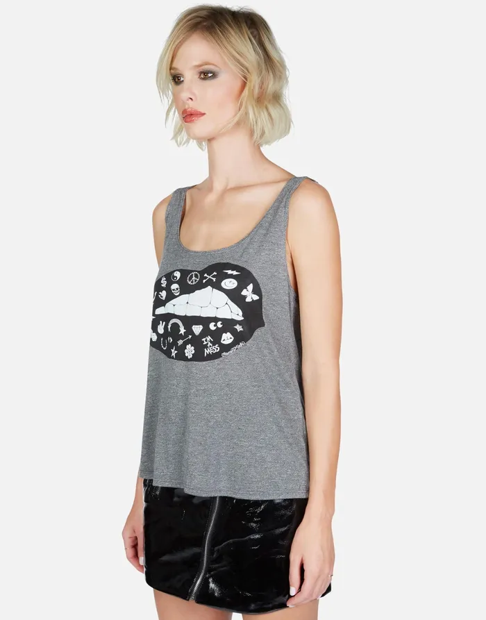 Julianna Elements Lip Heather Grey Women039s Lauren Moshi Tanks