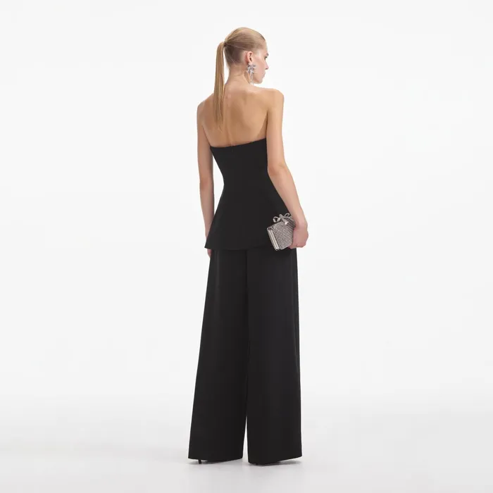 Jumpsuits Women Self Portrait Black Bandeau Crepe Jumpsuit