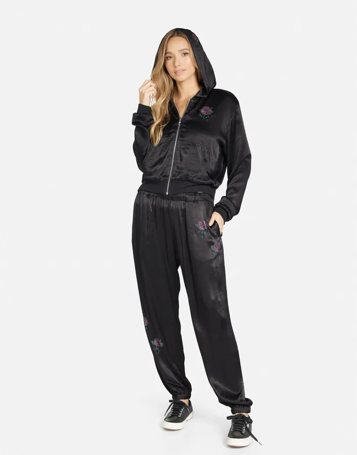 Kathleen Crystal Roses Black Women039s Lauren Moshi Hoodies