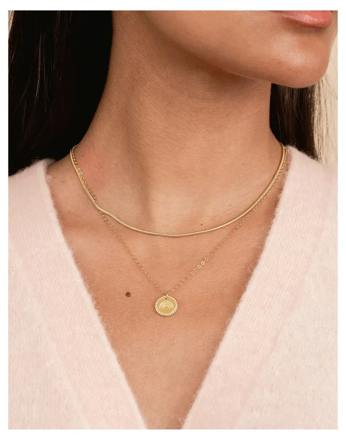 Katie Dean Jewelry Rainbow Necklace Gold Women Madewell Necklaces