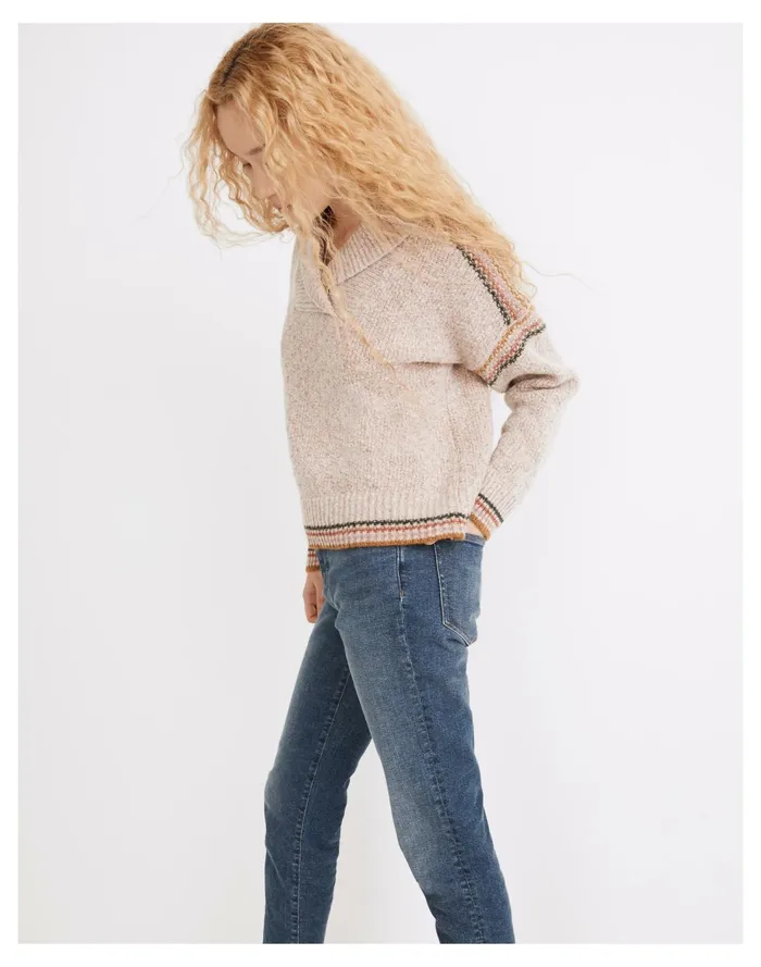 Kentwood Shawl Collar Pullover Sweater Light Mauve Women Madewell Sweaters