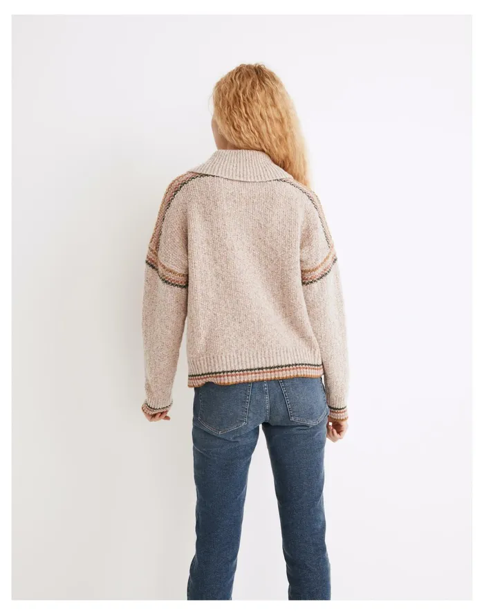 Kentwood Shawl Collar Pullover Sweater Light Mauve Women Madewell Sweaters