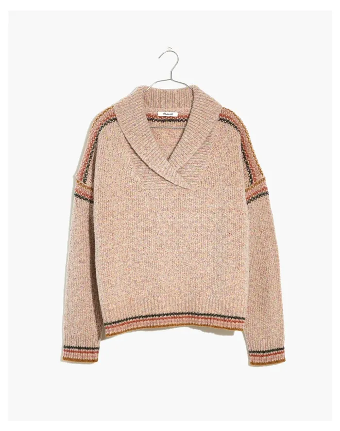 Kentwood Shawl Collar Pullover Sweater Light Mauve Women Madewell Sweaters