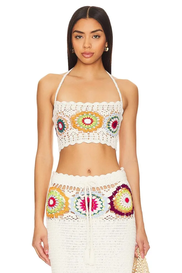 Kestrel Crochet Top Tropical Multi Women Lovers Friends Tops