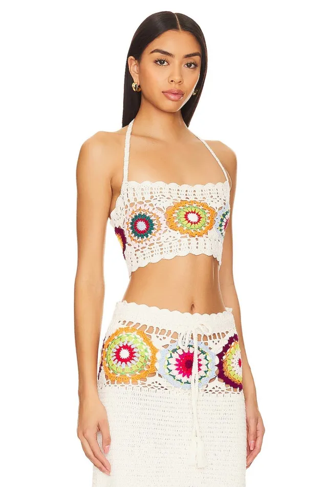 Kestrel Crochet Top Tropical Multi Women Lovers Friends Tops