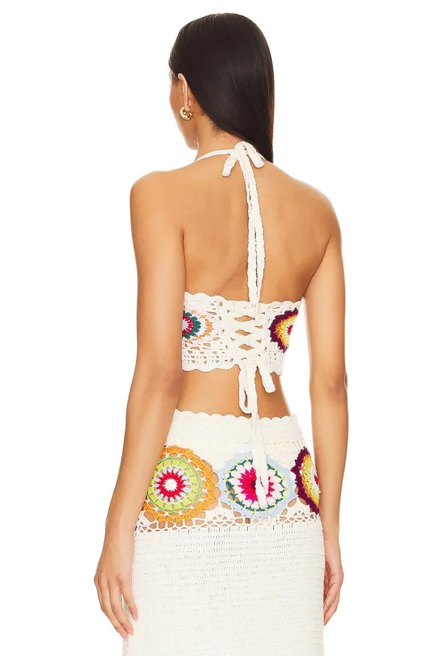 Kestrel Crochet Top Tropical Multi Women Lovers Friends Tops