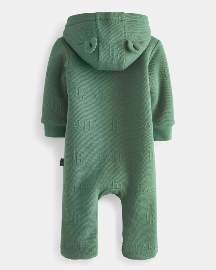 Kids CACE 8211 Branded Fleece Lined Snuggle Suit Green Ted Baker Baby