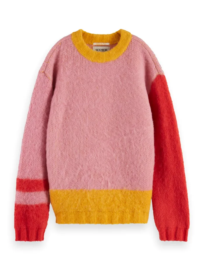Kids FLUFFY COLOUR BLOCK PULLOVER Colourblock Scotch and Soda Knitwear