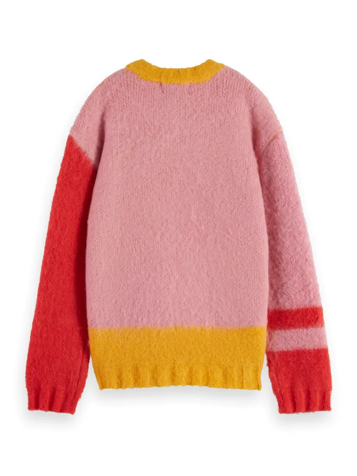 Kids FLUFFY COLOUR BLOCK PULLOVER Colourblock Scotch and Soda Knitwear