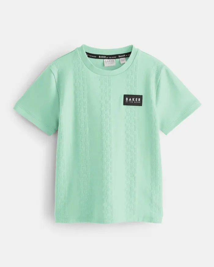 Kids GAVRIL 8211 Textured T Pattern TShirt Green Ted Baker Tops