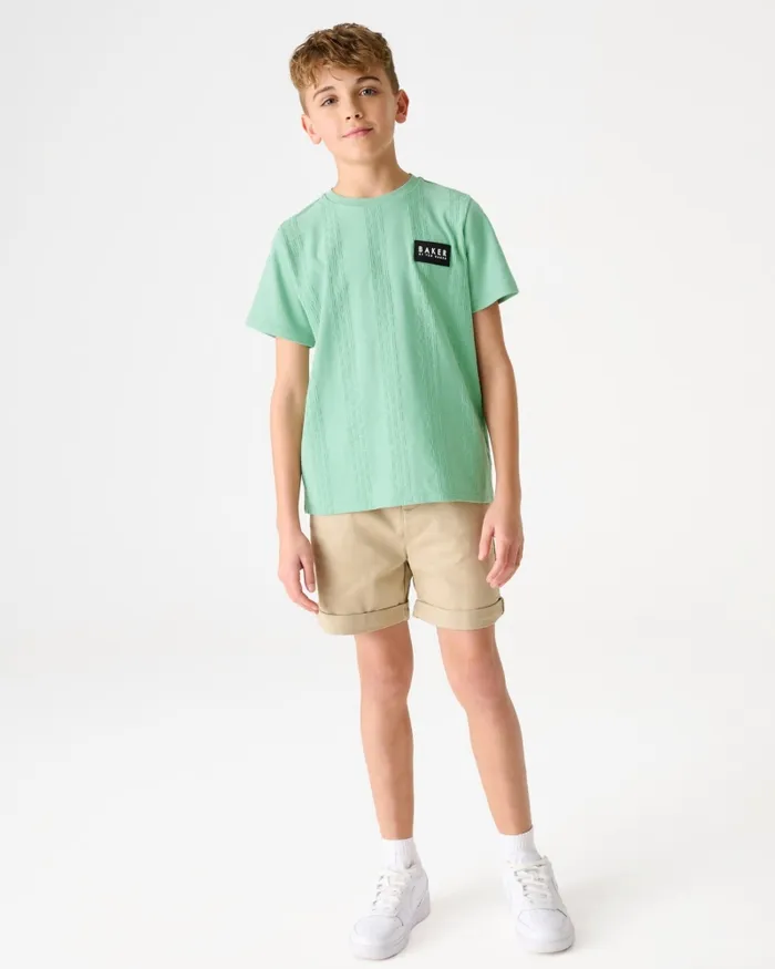 Kids GAVRIL 8211 Textured T Pattern TShirt Green Ted Baker Tops