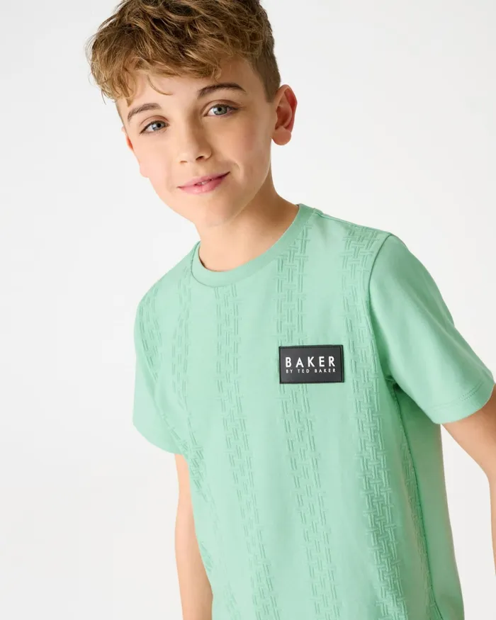 Kids GAVRIL 8211 Textured T Pattern TShirt Green Ted Baker Tops