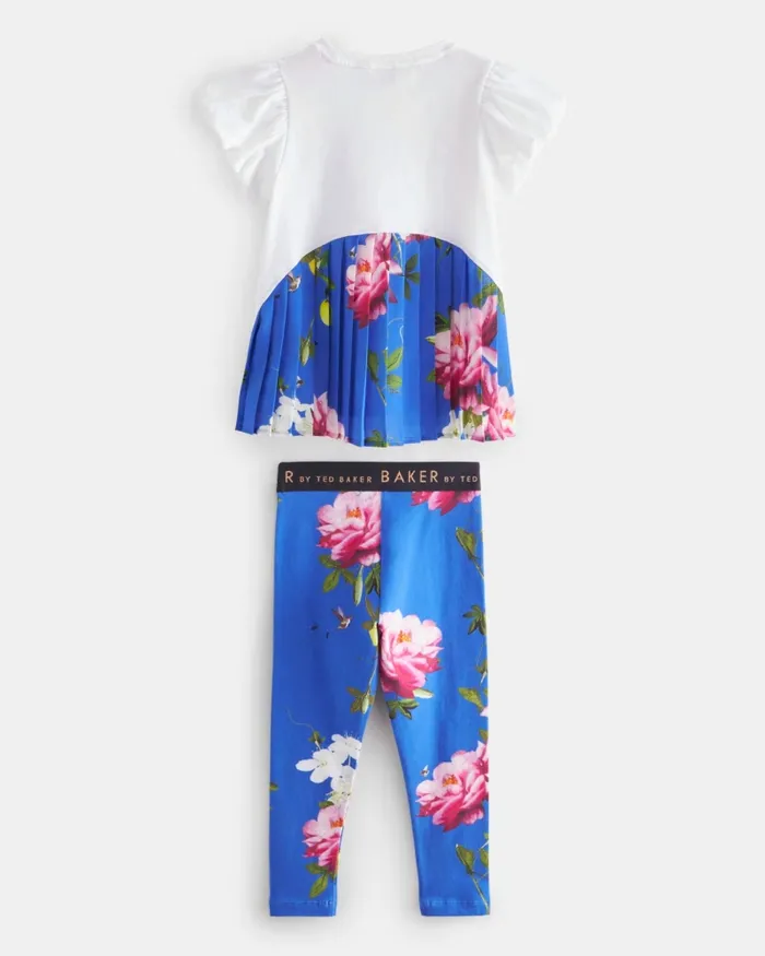 Kids JEMMEEY 8211 Pleated Back TShirt And Leggings Set Blue Ted Baker Playsuits and Sets Kids JEMMEEY 8211 Pleated Back TShirt And Leggings Set Blue Ted Baker Playsuits and Sets