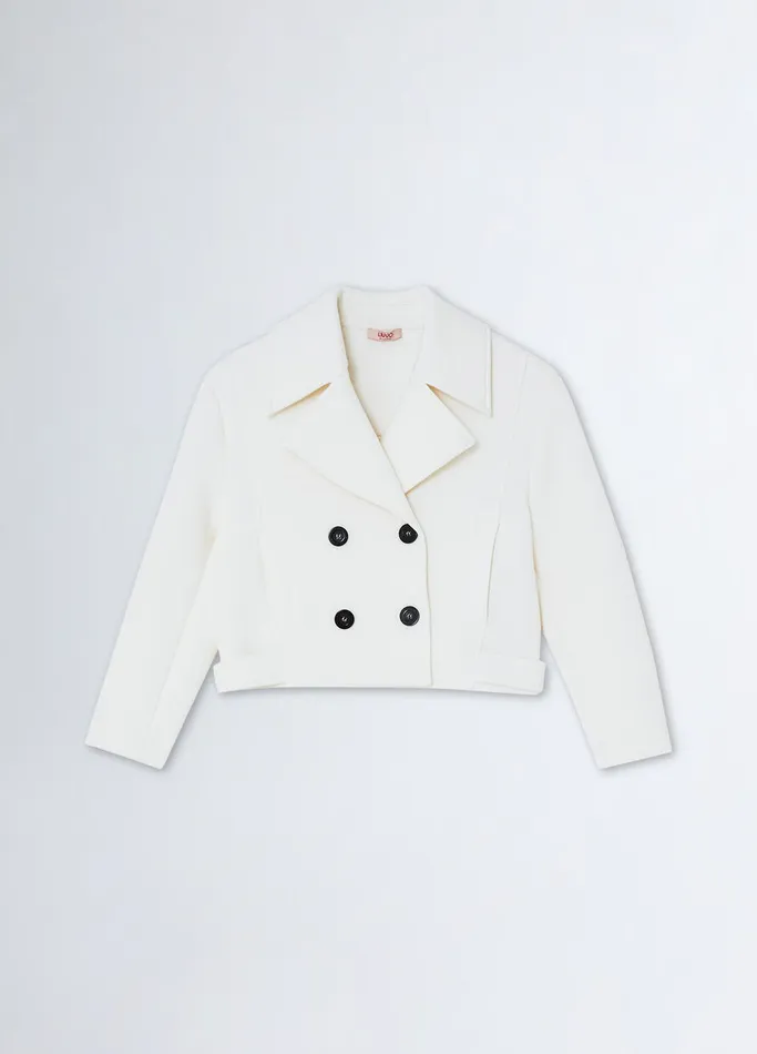 Kids Liujo Outerwear DoubleBreasted Jersey Jacket Butter