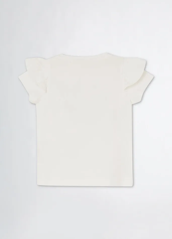 Kids Liujo Topwear Cotton TShirt With Print White