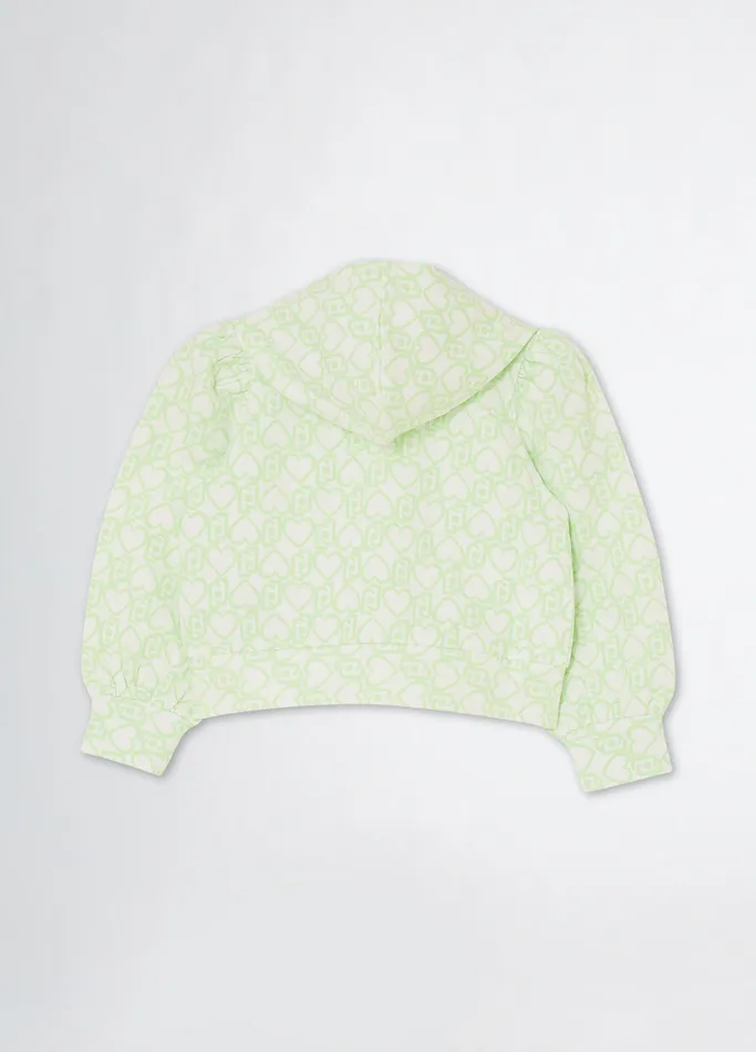 Kids Liujo Topwear Sweatshirt With Zip Whitegreen