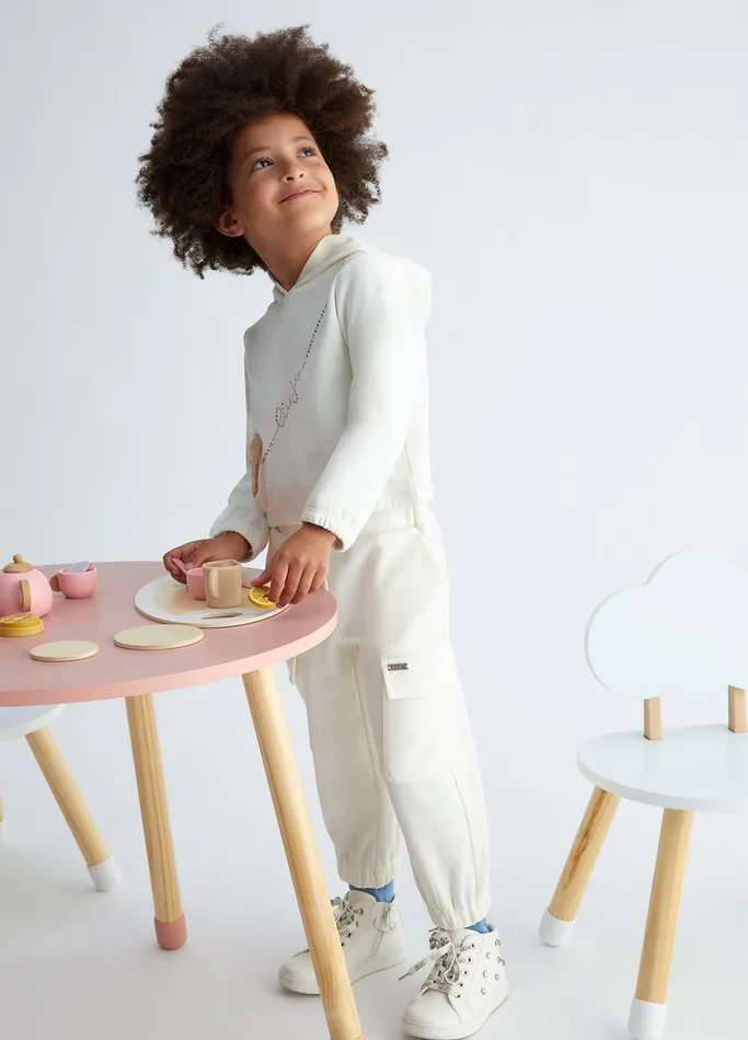 Kids Liujo Trousers and Skirts Cargo Pants In Jersey Butter