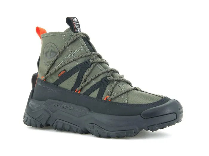 Kids Palladium Boots OffGrid Cross Wp Olive Night