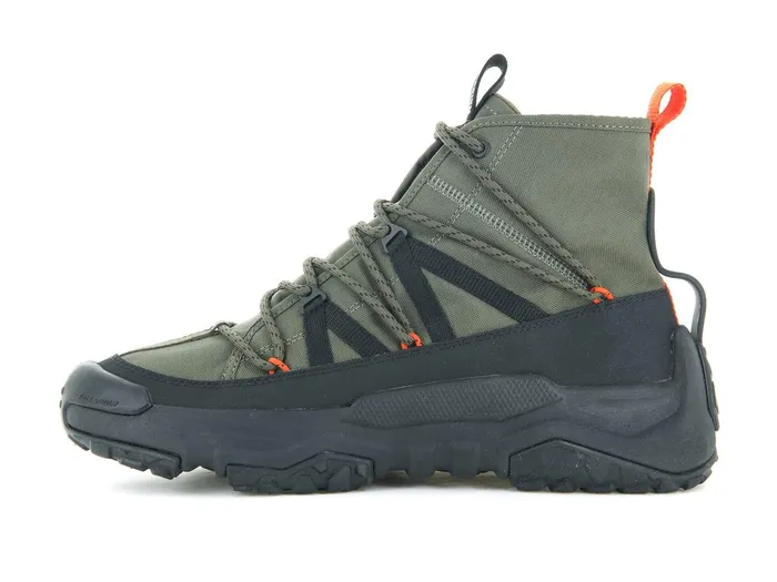 Kids Palladium Boots OffGrid Cross Wp Olive Night