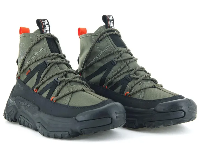 Kids Palladium Boots OffGrid Cross Wp Olive Night