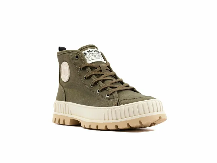 Kids Palladium Boots Pallashock Organic 2 Olive Night