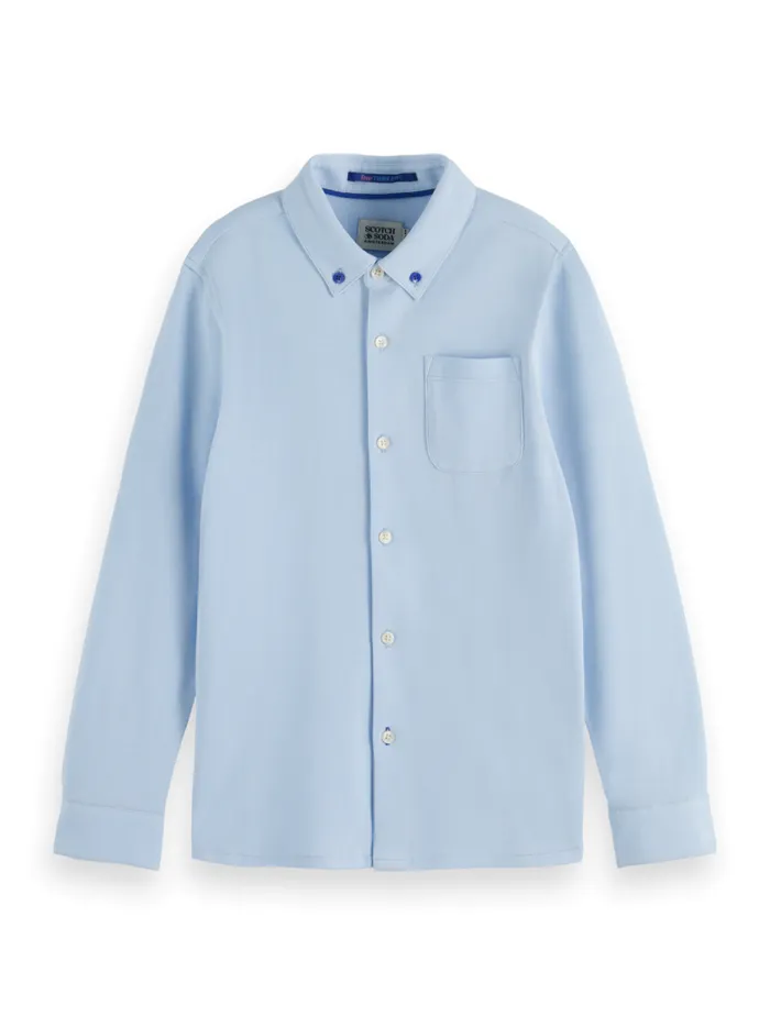 Kids REGULARFIT PIQUE SHIRT Fresh Blue Scotch and Soda Shirts