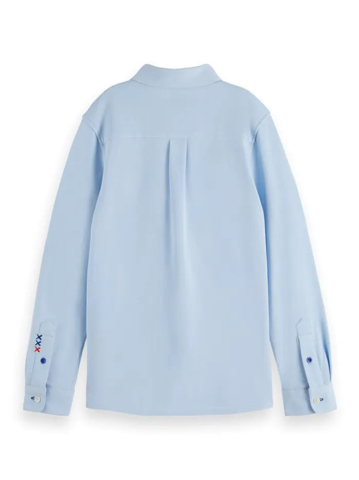 Kids REGULARFIT PIQUE SHIRT Fresh Blue Scotch and Soda Shirts