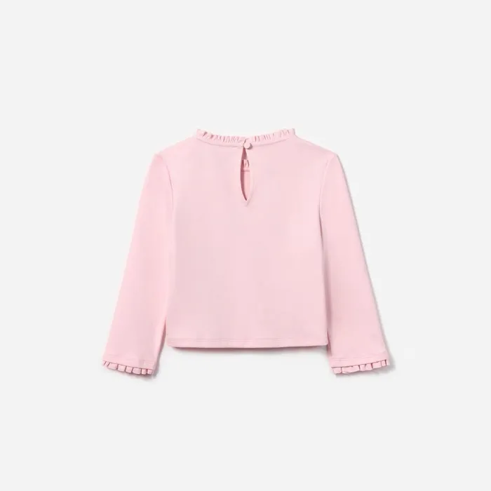 Kids Self Portrait Pink Jersey Ruffle Heart Top