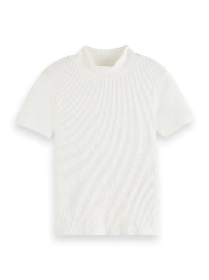 Kids SLIMFIT MOCK NECK TSHIRT Swan Scotch and Soda TShirts and Tops