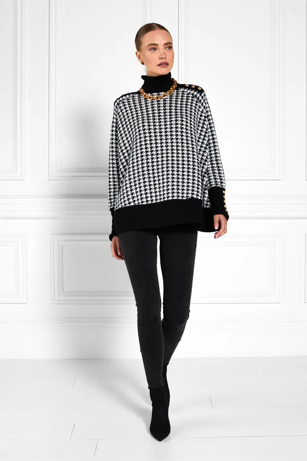 Kingsbury Cape Knit Houndstooth Women Holland Cooper Knitwear
