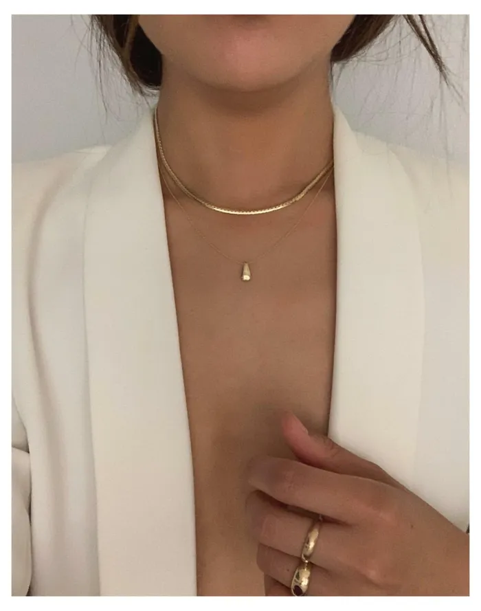 Kinn 14k Gold Teardrop 18034 Necklace Gold Women Madewell Fine Jewelry