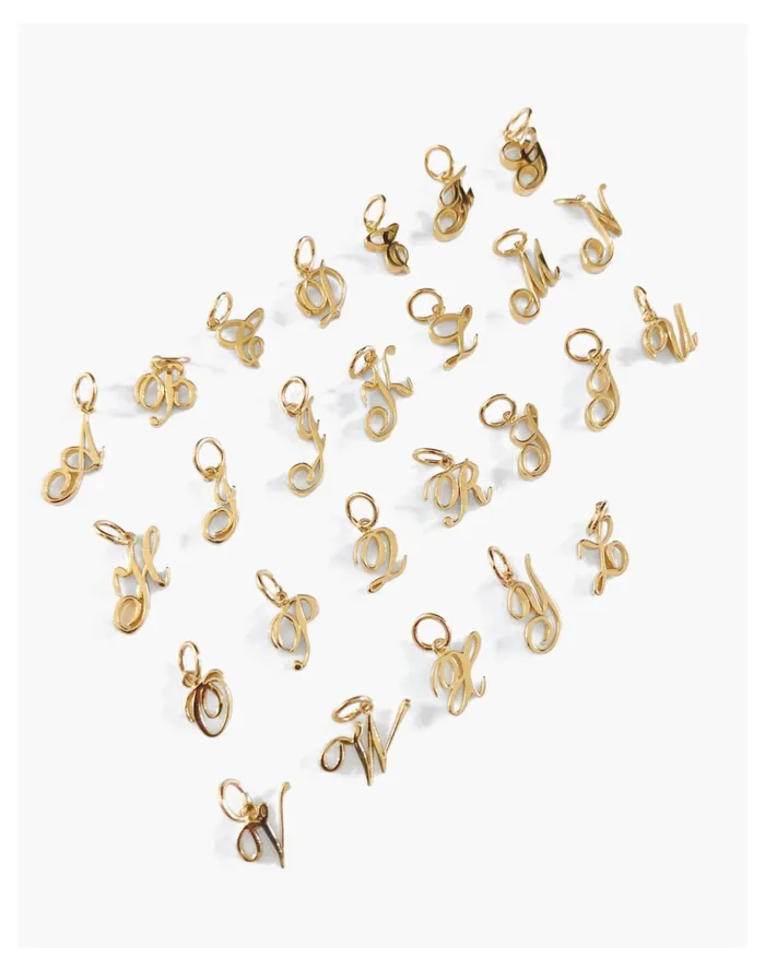 Kinn Love Letter Charm Pendant Letter A Women Madewell 14K GoldPlated