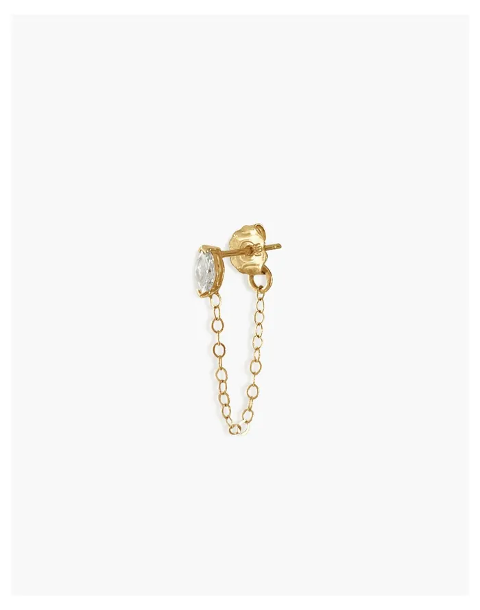 Kinn Marquise Chain Earring Gold Women Madewell Fine Jewelry