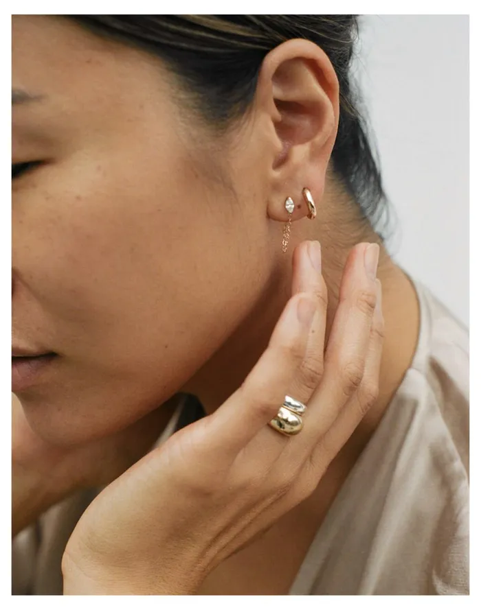 Kinn Marquise Chain Earring Gold Women Madewell Fine Jewelry Kinn Marquise Chain Earring Gold Women Madewell Fine Jewelry