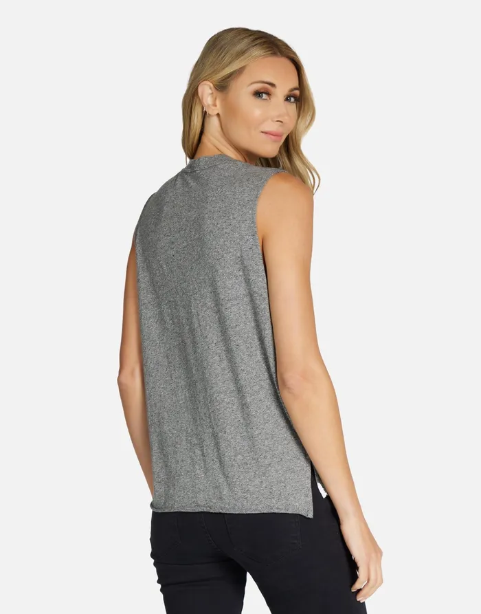 Kinzington Aerosmith Skull Heather Grey Women039s Lauren Moshi Tanks