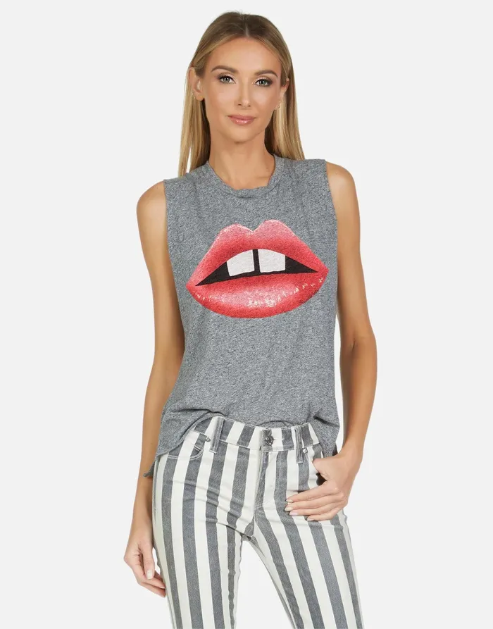 Kinzington Gap Tooth Heather Grey Women039s Lauren Moshi Tanks