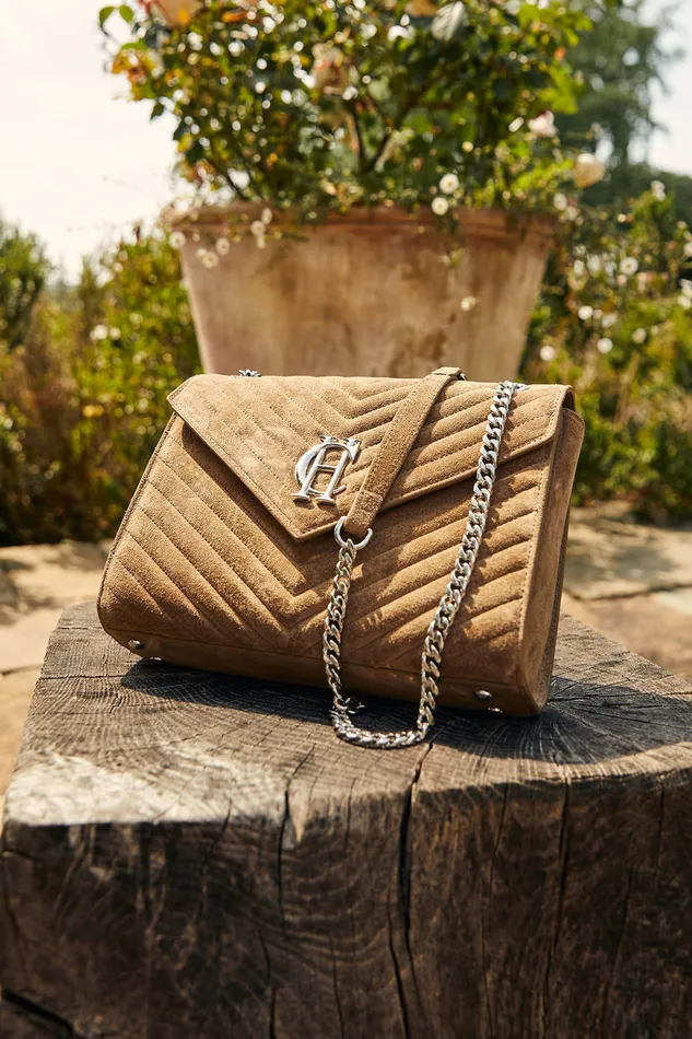 Knightsbridge Shoulder Bag Taupe Suede Women Holland Cooper Shoulder Bags